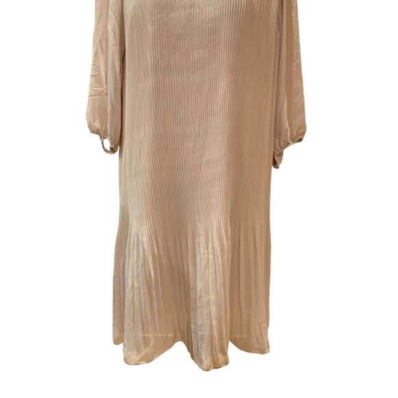 Nanette Lepore Chiffon Shift Dress Plisse Soft Pink  Savannah Rose‎ Size 14 NWT - Picture 7 of 15